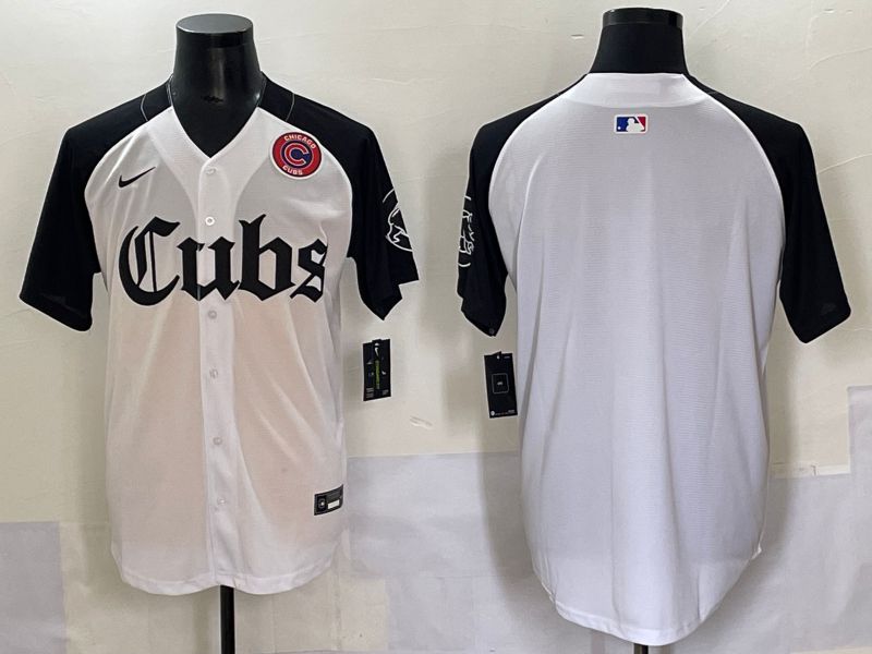 Men 2025 Chicago Cubs Blank White black Five generations Joint Name Nike MLB Jersey style 53